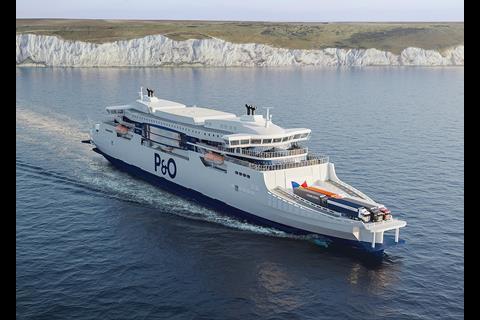 Two new diesel-electric newbuildings will use 8.8MWh battery systems and generators on P&O Ferries' Dover-Calais route from 2023. (credit: ABB).